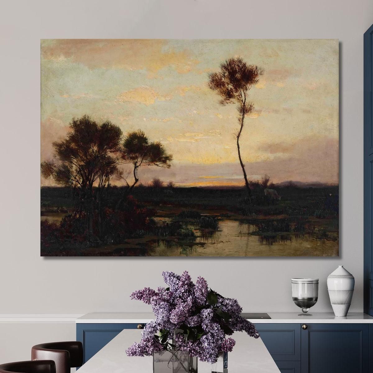 Lake Landscape Théodore Rousseau trs15 canvas print 
