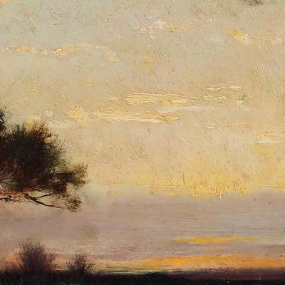 Lake Landscape Théodore Rousseau trs15 canvas print