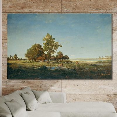 Landscape With A Clump Of Trees Théodore Rousseau trs17 canvas print 