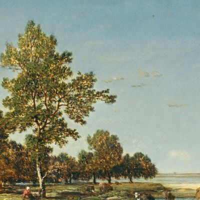 Landscape With A Clump Of Trees Théodore Rousseau trs17 canvas print