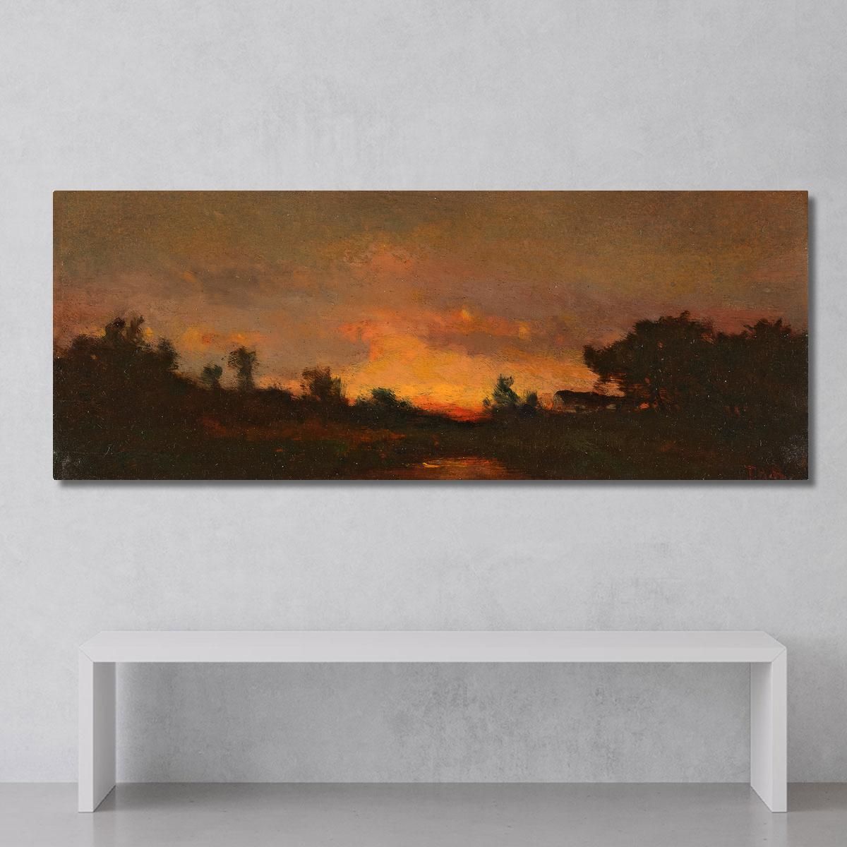 Landscape With Sunset Théodore Rousseau trs20 canvas print 