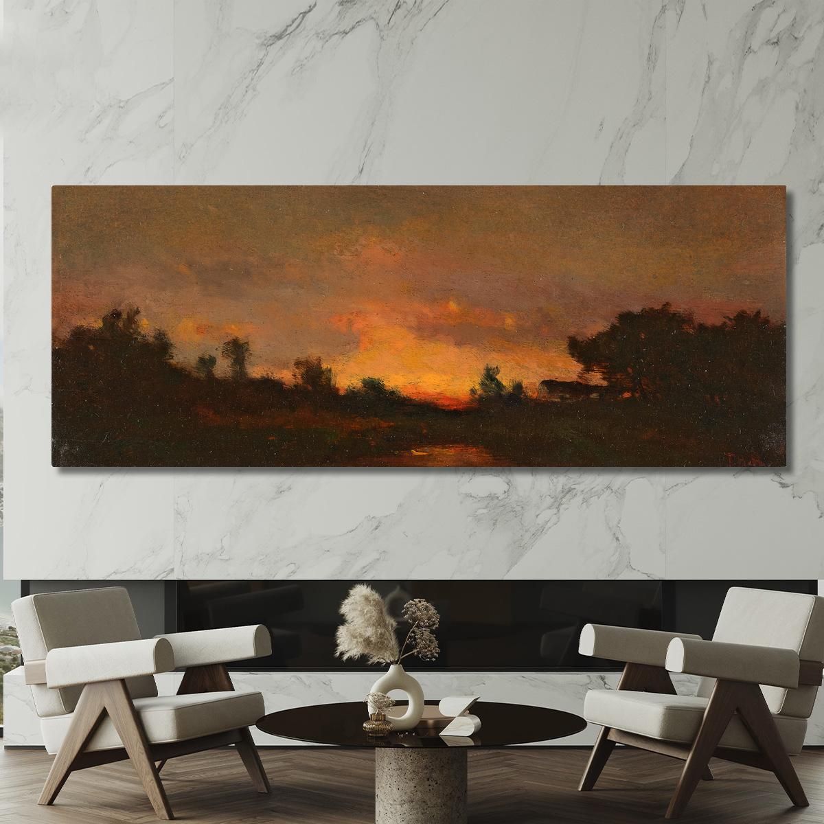 Landscape With Sunset Théodore Rousseau trs20 canvas print 