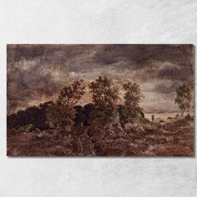 Landscape With Thunderstorms Théodore Rousseau trs21 canvas print 