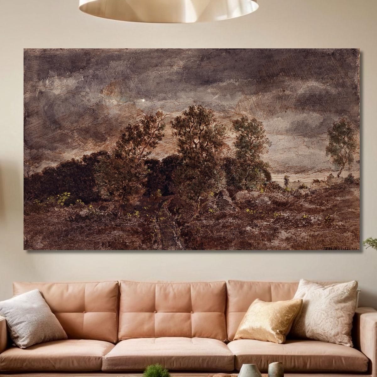Landscape With Thunderstorms Théodore Rousseau trs21 canvas print 
