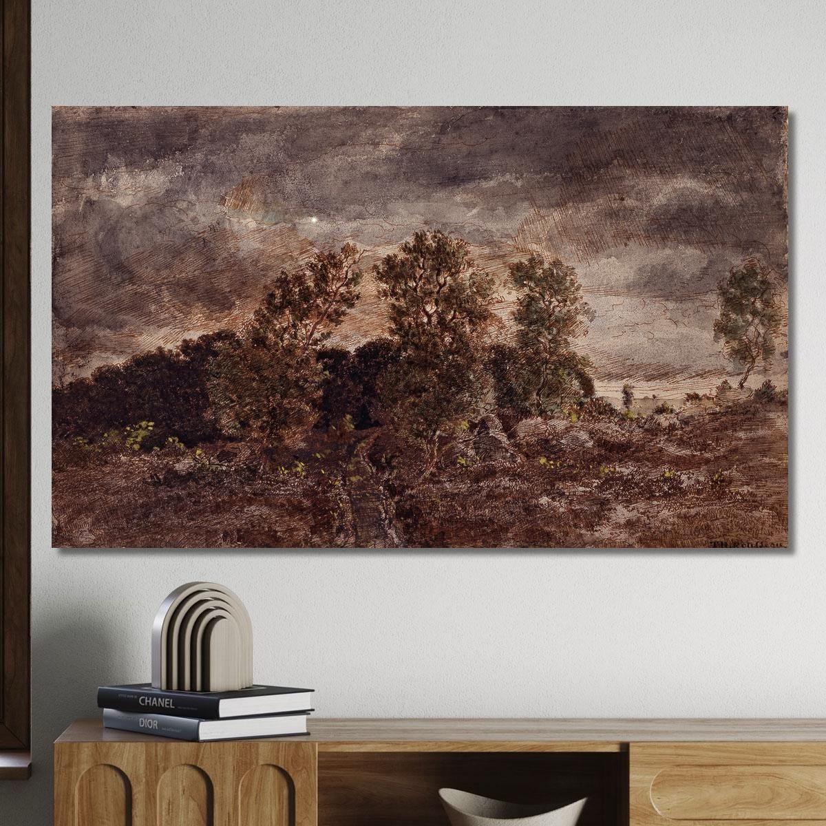 Landscape With Thunderstorms Théodore Rousseau trs21 canvas print 