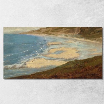 Beach Near Mont-Saint-Michel Théodore Rousseau trs30 canvas print 