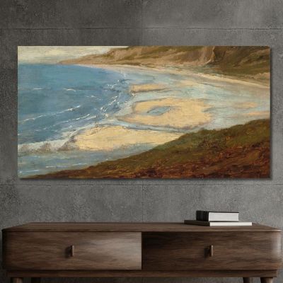 Beach Near Mont-Saint-Michel Théodore Rousseau trs30 canvas print 