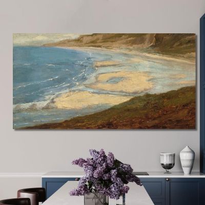 Beach Near Mont-Saint-Michel Théodore Rousseau trs30 canvas print 