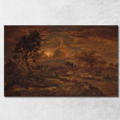 Sunset Near Arbonne Théodore Rousseau trs34 canvas print 