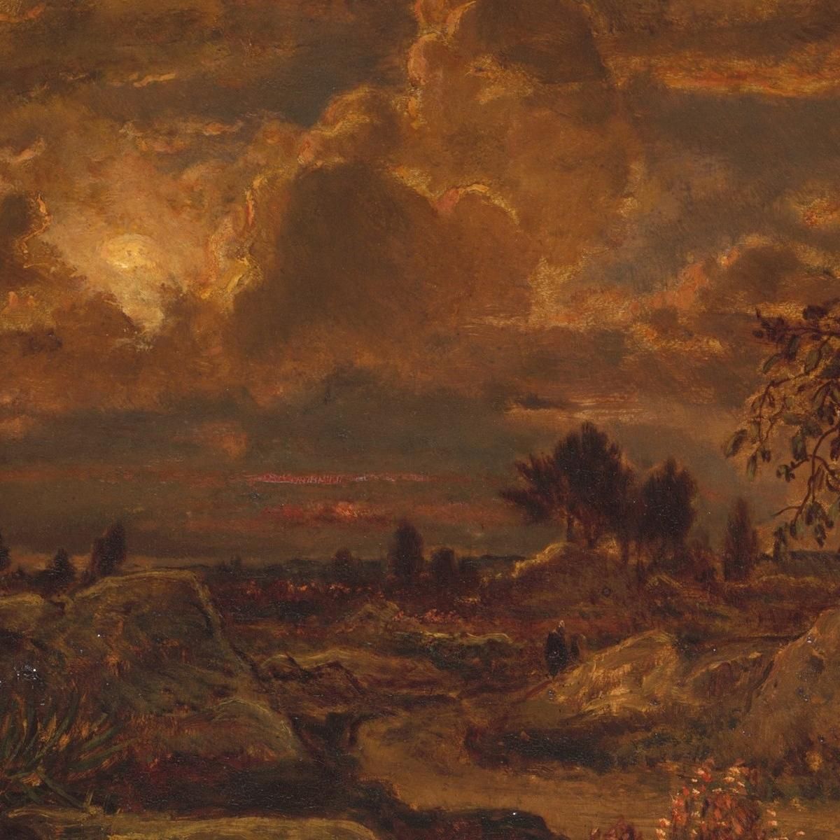 Sunset Near Arbonne Théodore Rousseau trs34 canvas print