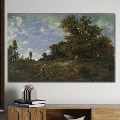 The Edge Of The Woods At Monts-Girard Fontainebleau Forest Théodore Rousseau trs36 canvas print 