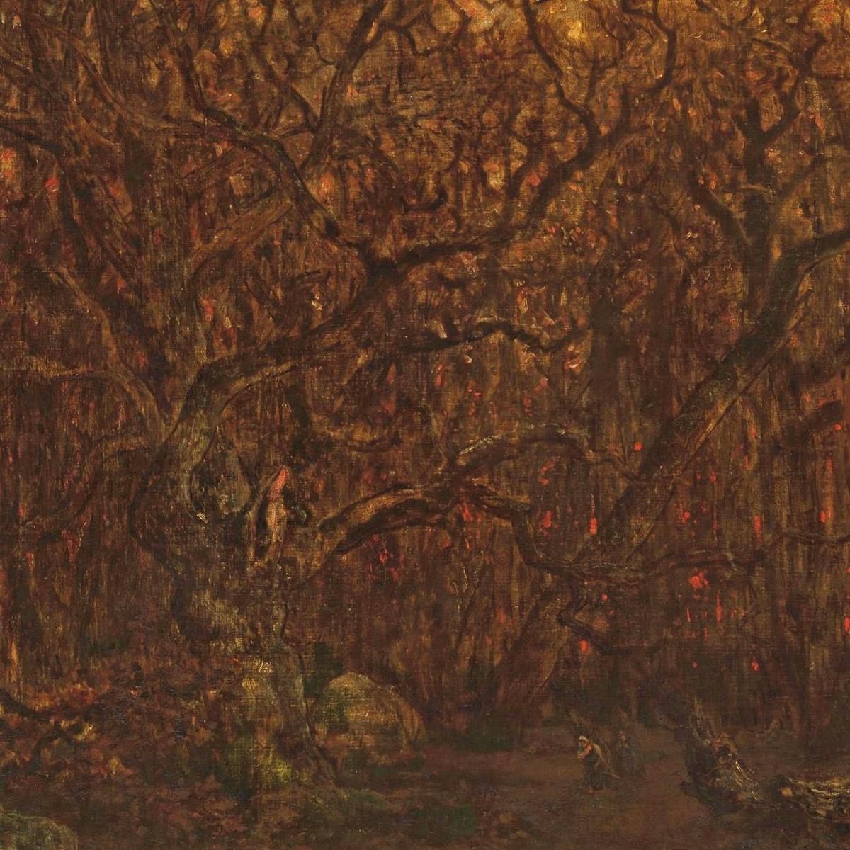 The Forest In Winter At Sunset Théodore Rousseau trs37 canvas print