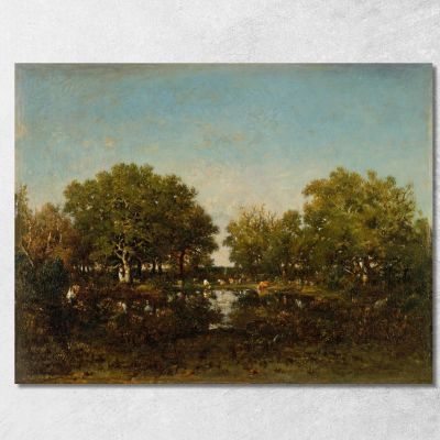The Pool Memory Of The Forest Of Chambord Théodore Rousseau trs42 canvas print 