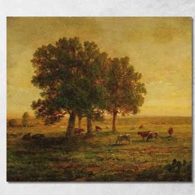 Cows Under A Group Of Oaks Apremont Théodore Rousseau trs44 canvas print 