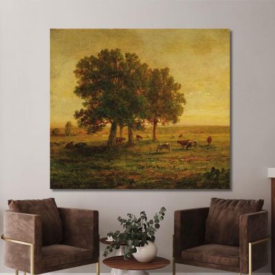 Cows Under A Group Of Oaks Apremont Théodore Rousseau trs44 canvas print 