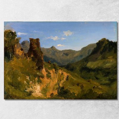 Valley In The Auvergne Mountains Théodore Rousseau trs45 canvas print 