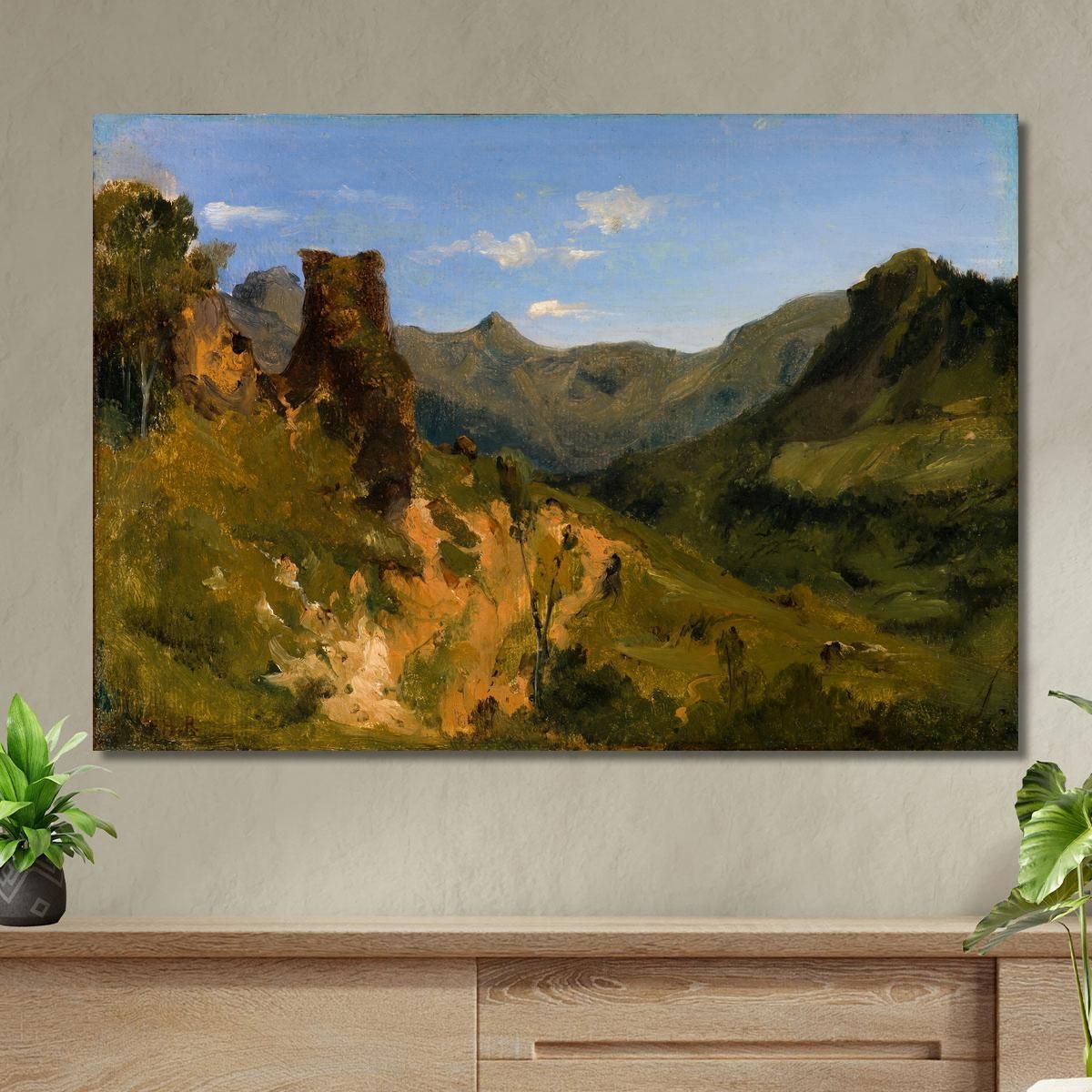 Valley In The Auvergne Mountains Théodore Rousseau trs45 canvas print 