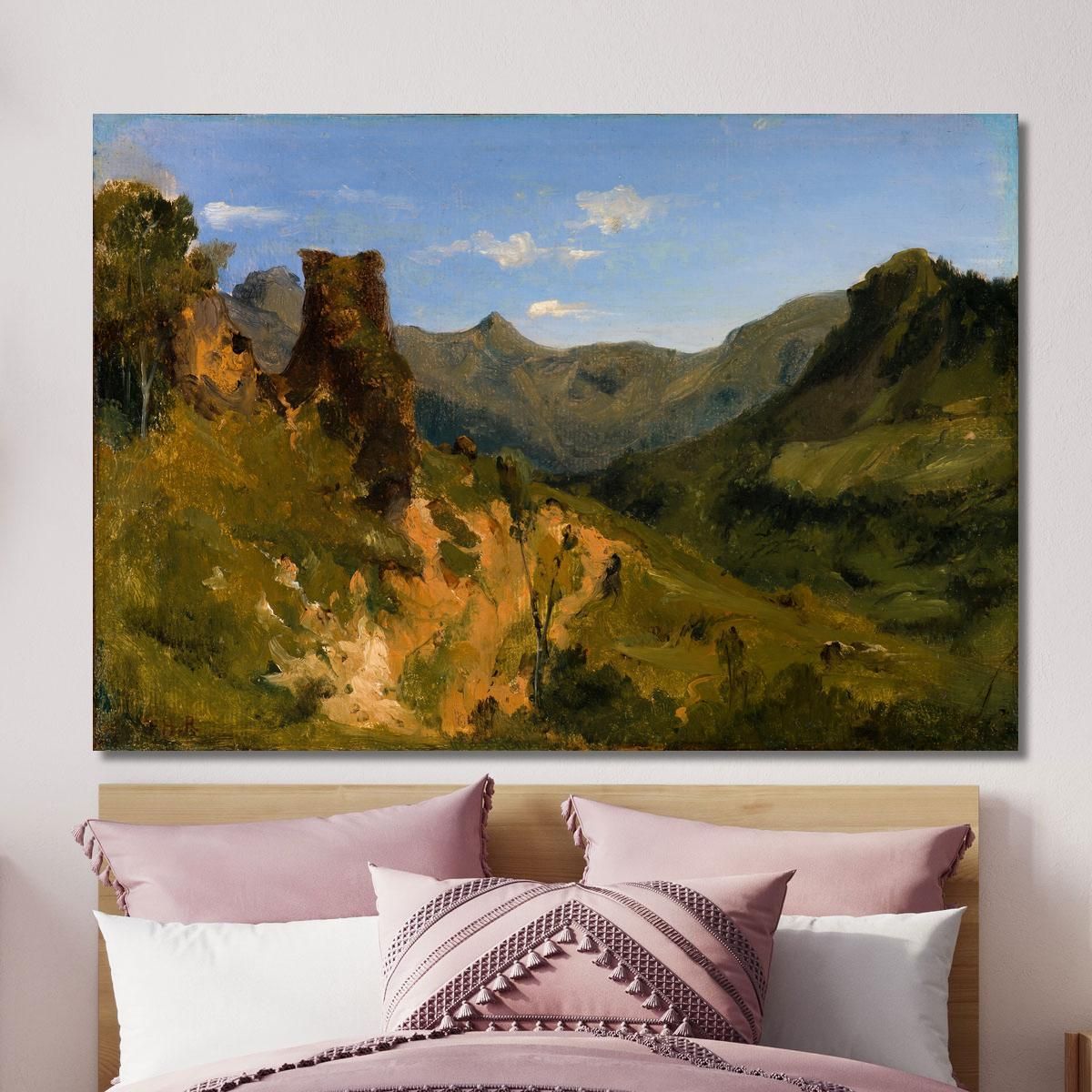 Valley In The Auvergne Mountains Théodore Rousseau trs45 canvas print 