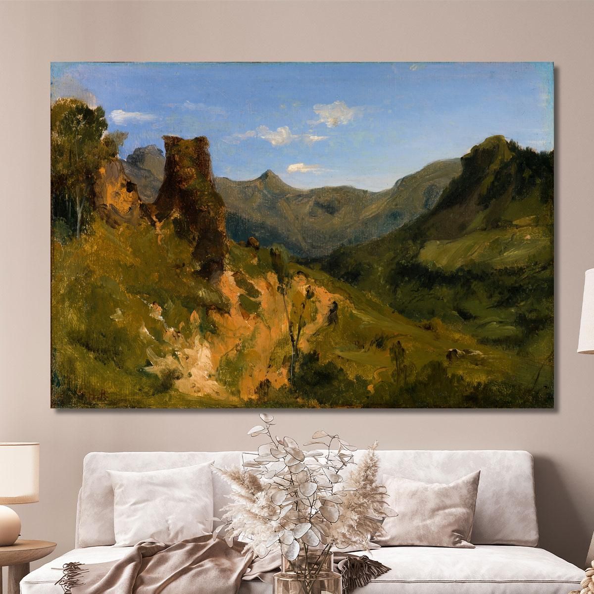 Valley In The Auvergne Mountains Théodore Rousseau trs45 canvas print 