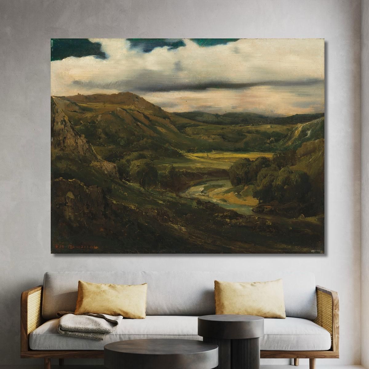 Valley And Mountains Of Auvergne Théodore Rousseau trs46 canvas print 