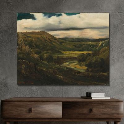 Valley And Mountains Of Auvergne Théodore Rousseau trs46 canvas print 