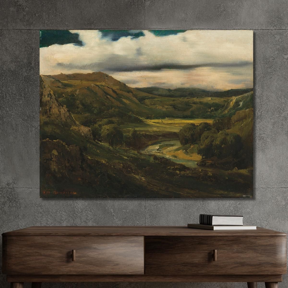 Valley And Mountains Of Auvergne Théodore Rousseau trs46 canvas print 