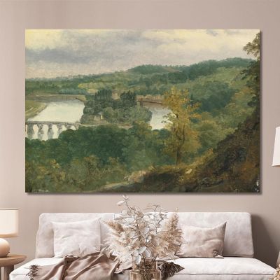 View Of Billancourt And Bas Meudon Théodore Rousseau trs50 canvas print 