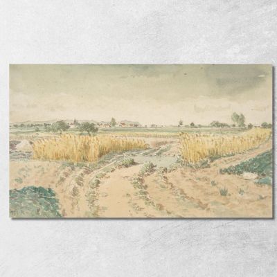 Wheatfields Théodore Rousseau trs52 canvas print 
