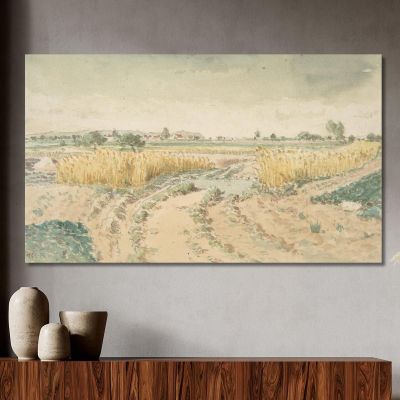 Wheatfields Théodore Rousseau trs52 canvas print 