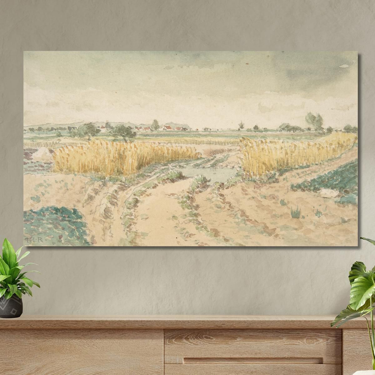 Wheatfields Théodore Rousseau trs52 canvas print 