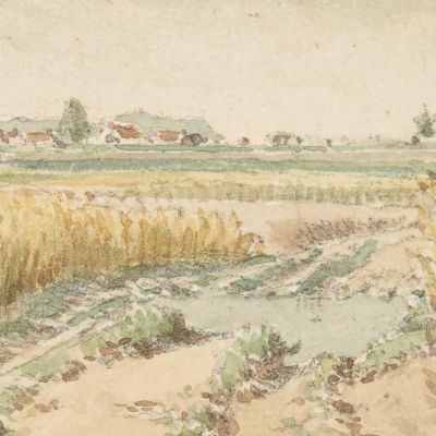 Wheatfields Théodore Rousseau trs52 canvas print