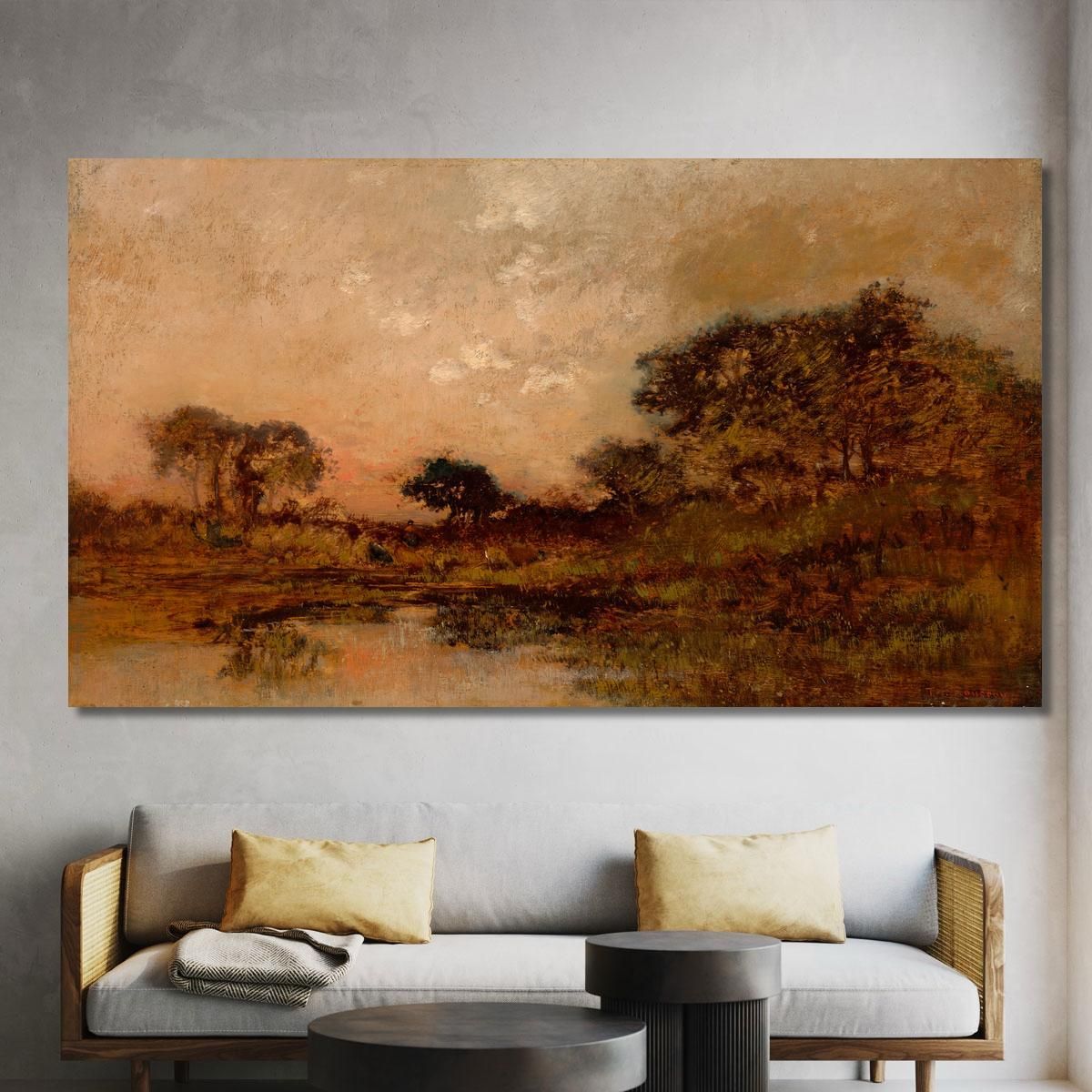 Pond At Dusk Théodore Rousseau trs53 canvas print 