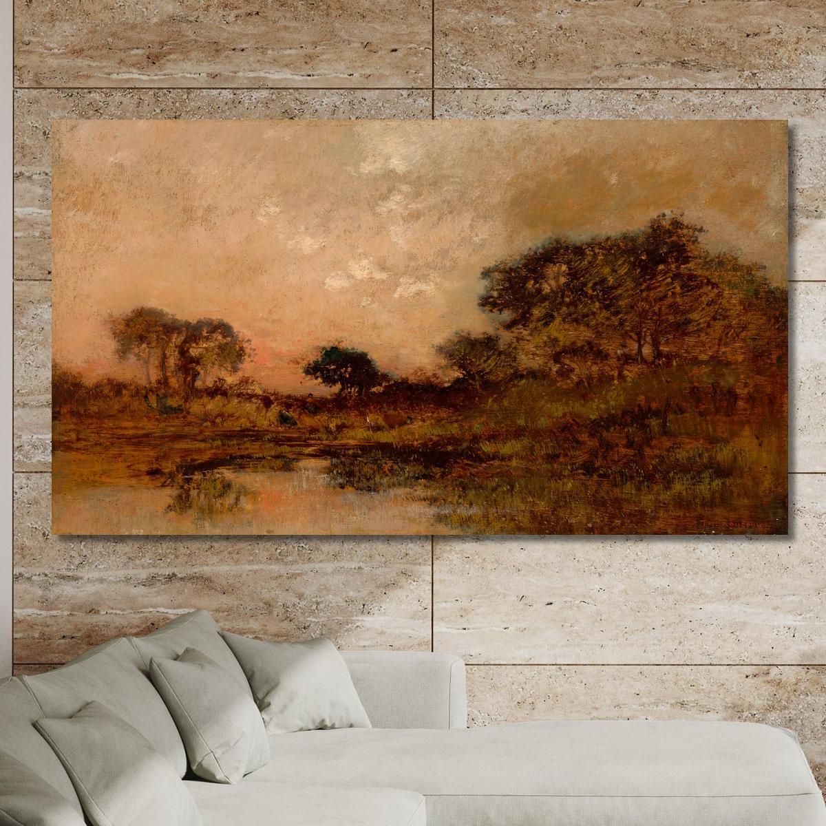 Pond At Dusk Théodore Rousseau trs53 canvas print 