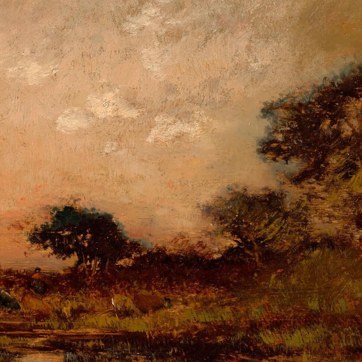 Pond At Dusk Théodore Rousseau trs53 canvas print