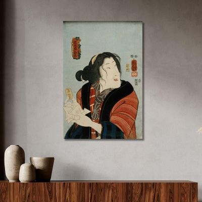 Bando Shuka As Hashimotoya Shiraito Utagawa Kuniyoshi ukn2 canvas print 