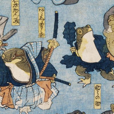 Famous Heroes Of The Kabuki Stage Played Utagawa Kuniyoshi ukn9 canvas print