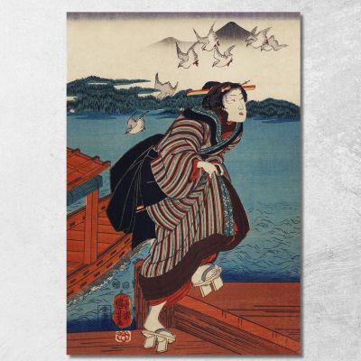 Sanbashi No Onna Utagawa Kuniyoshi ukn37 canvas print 