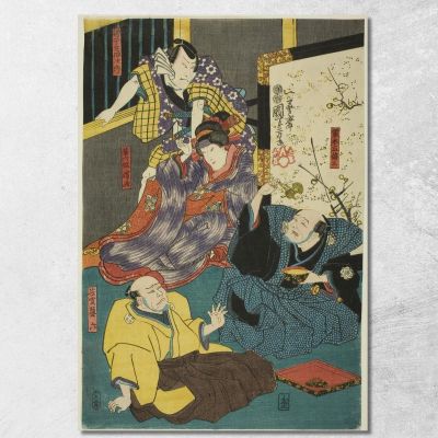The Actors Arashi Kichisaburo Utagawa Kuniyoshi ukn43 canvas print 