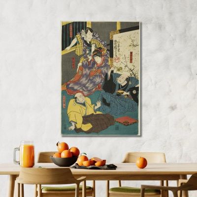 The Actors Arashi Kichisaburo Utagawa Kuniyoshi ukn43 canvas print 