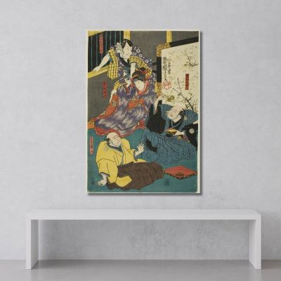 The Actors Arashi Kichisaburo Utagawa Kuniyoshi ukn43 canvas print 