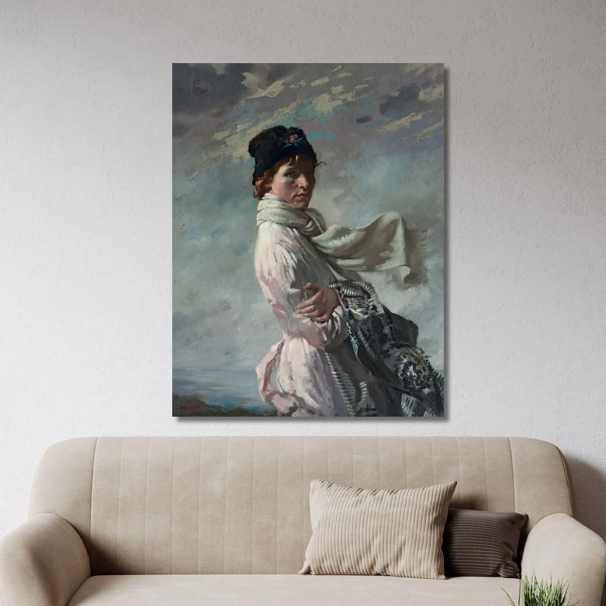 In Dublin Bay Portrait Of The Artist'S Wife William Orpen wrp42 canvas print 