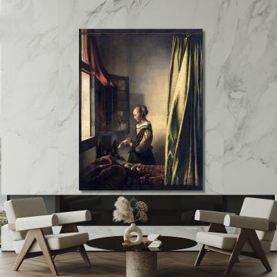 Girl Reading A Letter By An Open Window Jan Vermeer jvr7 canvas print 