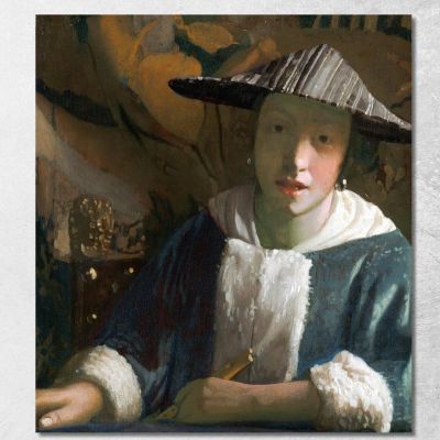 Girl With A Flute Jan Vermeer jvr8 canvas print 