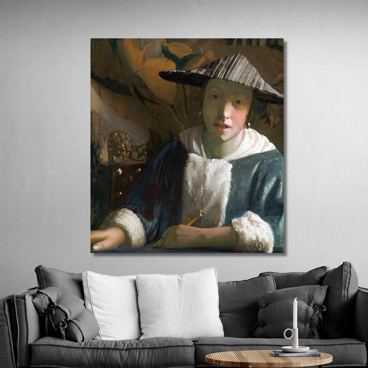 Girl With A Flute Jan Vermeer jvr8 canvas print 