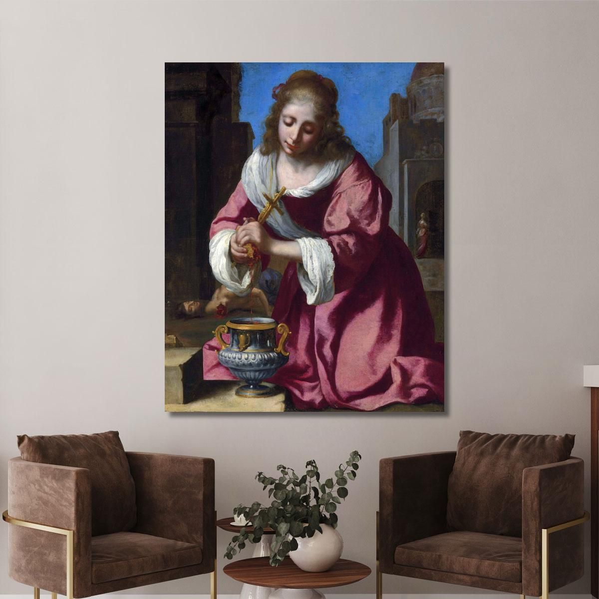 Saint Praxedis Jan Vermeer jvr14 canvas print 