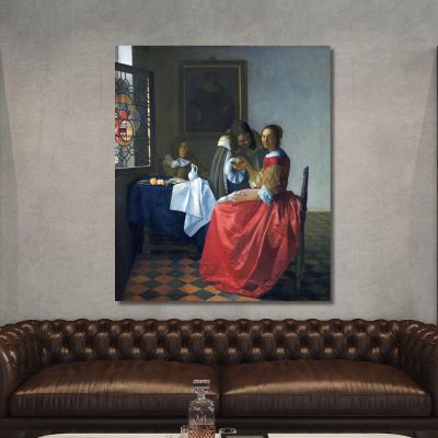 The Girl With A Wineglass Jan Vermeer jvr21 canvas print 