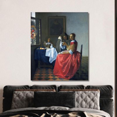 The Girl With A Wineglass Jan Vermeer jvr21 canvas print 