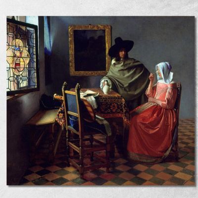 The Glass Of Wine Jan Vermeer jvr22 canvas print 