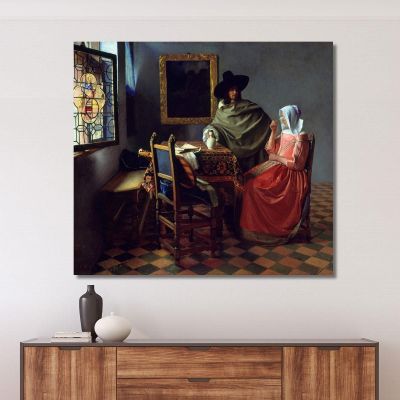 The Glass Of Wine Jan Vermeer jvr22 canvas print 