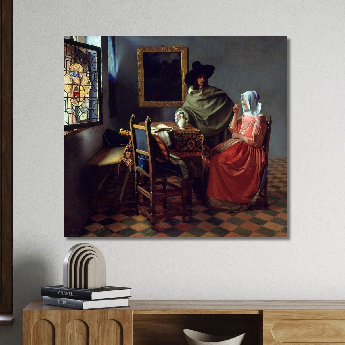 The Glass Of Wine Jan Vermeer jvr22 canvas print 